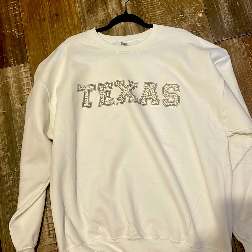 Texas Leopard Sweater. Made by McCrae. Any Size available